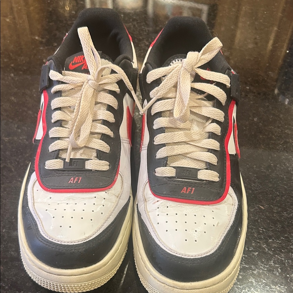 Nike Sneakers in White, Black & Red